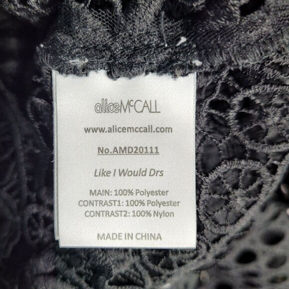 Womens Alice McCall Dress Like I Would Lace Statement Sleeve Mini Goth Blk Sz 2 - Picture 17 of 17
